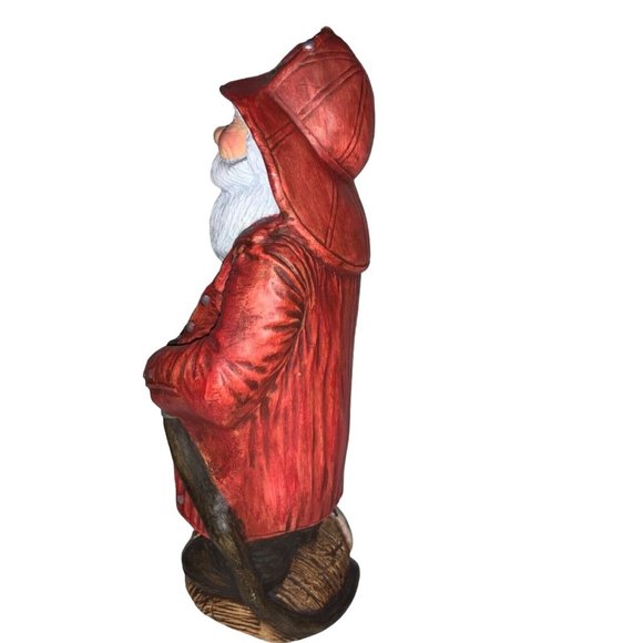 Santa Firefighter Fireman with  Dog Figurine-  9 inch Ceramic - Picture 5 of 7